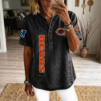 CHI x NFL Womenƒ??s Denim Casual Tops DATND LBN 190526