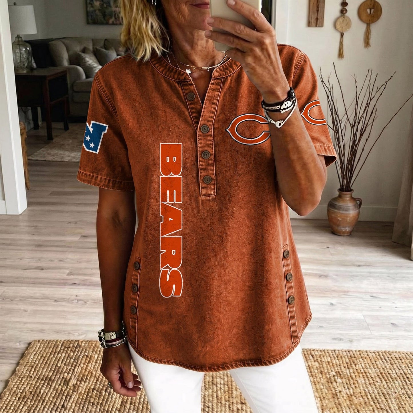 CHI x NFL Womenƒ??s Denim Casual Tops DATND LBN 190526