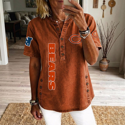 CHI x NFL Womenƒ??s Denim Casual Tops DATND LBN 190526