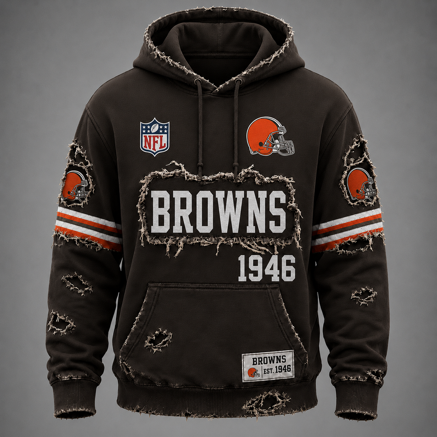 CLE x NFL Distressed Premium Hoodie 0906 DatND DVT