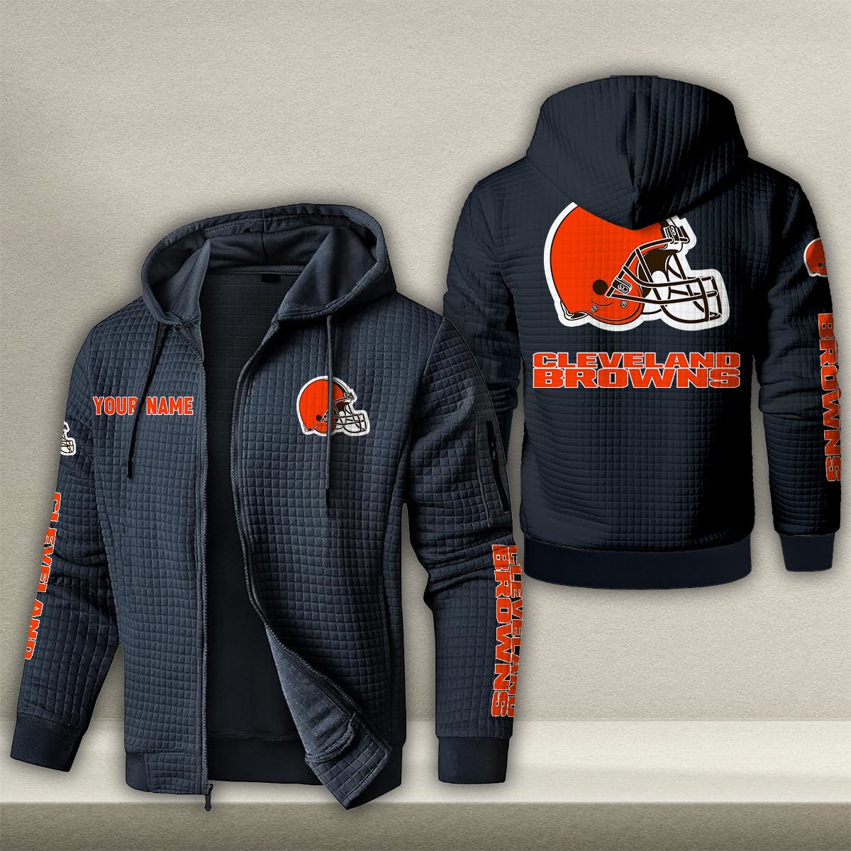 CLE x NFL Quilted Zip Hoodie DatND DVT