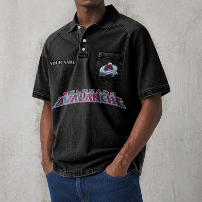 COL x NHL Men's Distressed Turn-Down Collar Polo DATND TANTD 250526