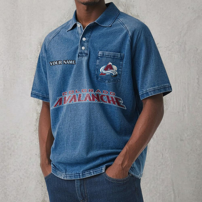 COL x NHL Men's Distressed Turn-Down Collar Polo DATND TANTD 250526