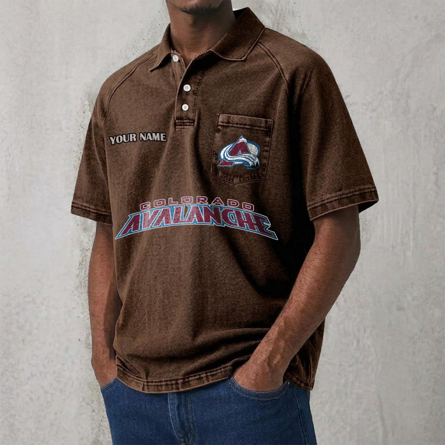COL x NHL Men's Distressed Turn-Down Collar Polo DATND TANTD 250526