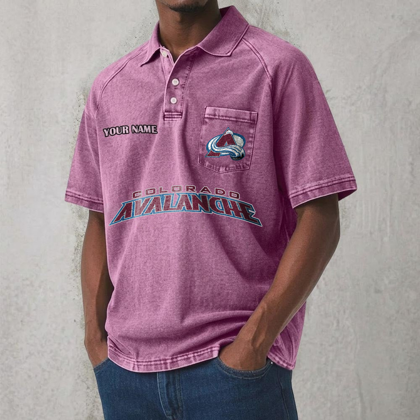 COL x NHL Men's Distressed Turn-Down Collar Polo DATND TANTD 250526