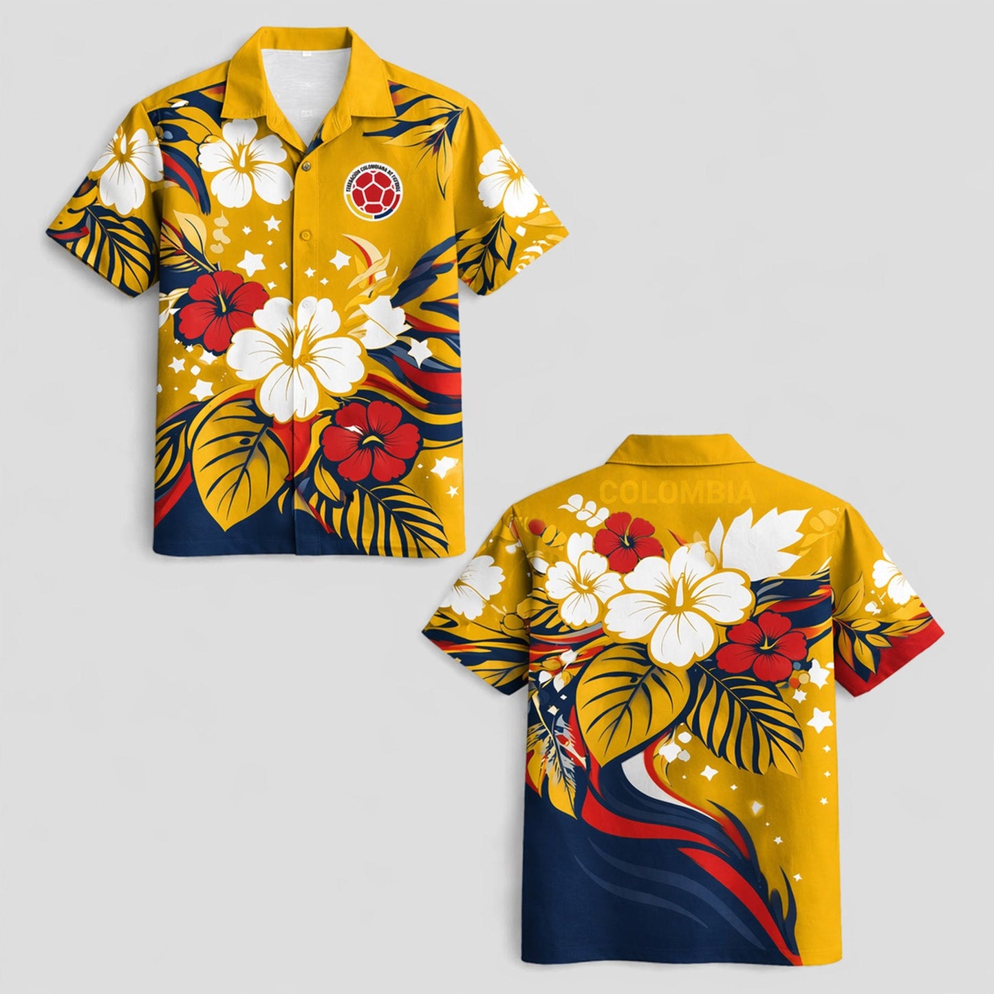 Colombia World Cup 2026 Floral Hawaiian Shirt PVT02 DATND LBN 90526
