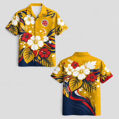 Colombia World Cup 2026 Floral Hawaiian Shirt PVT02 DATND LBN 90526