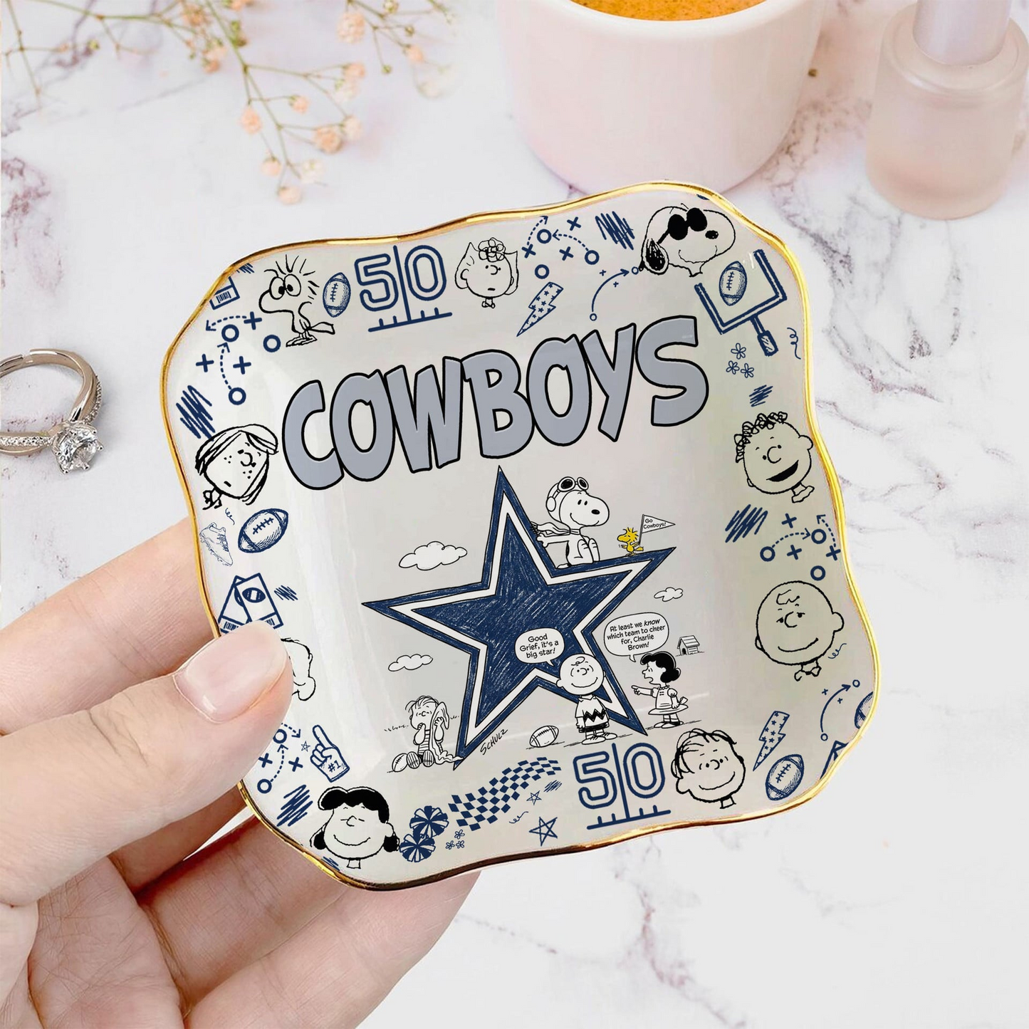 DAL x NFL Premium NFL Snoopy Jewelry Dish 0406 DatND DVT