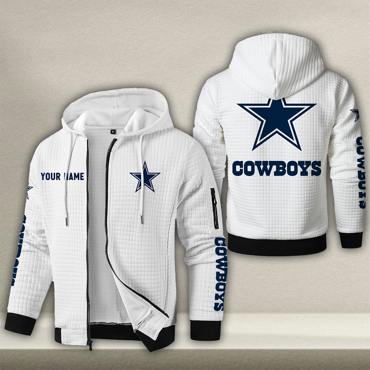 DAL x NFL Quilted Zip Hoodie DatND DVT