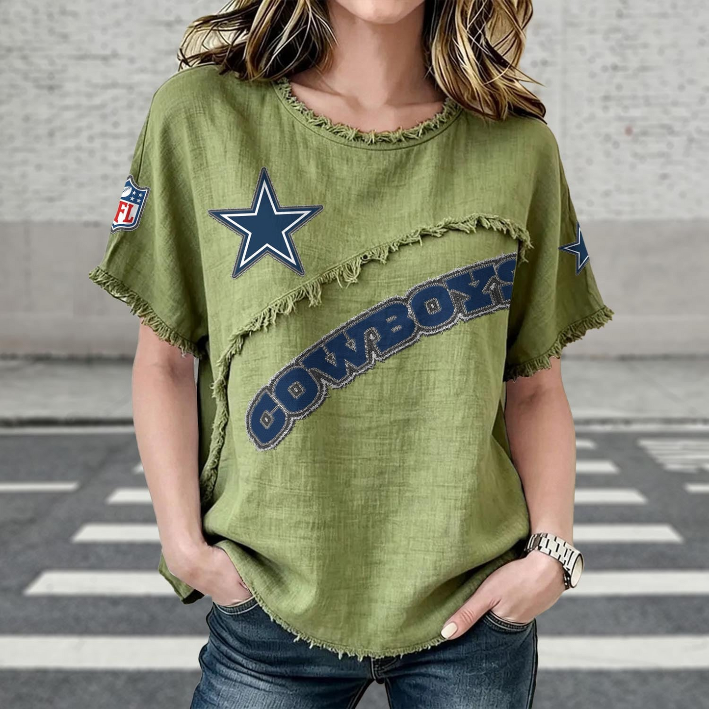 DAL x NFL Womenƒ??s Vintage O-Neck 2905 DatND DVT