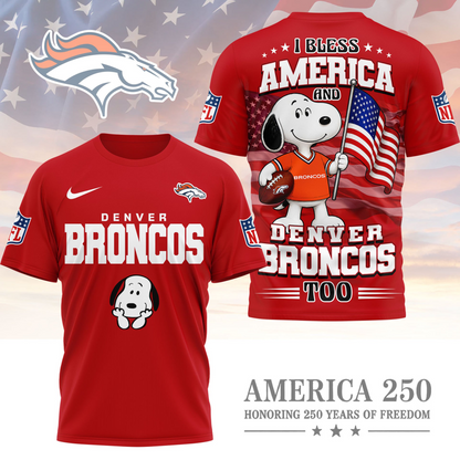 DEN Premium NFL Snoopy America 250 3D Shirt 1706