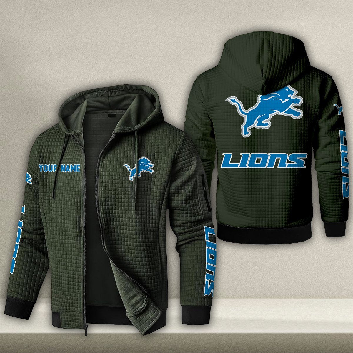 DET x NFL Quilted Zip Hoodie DatND DVT