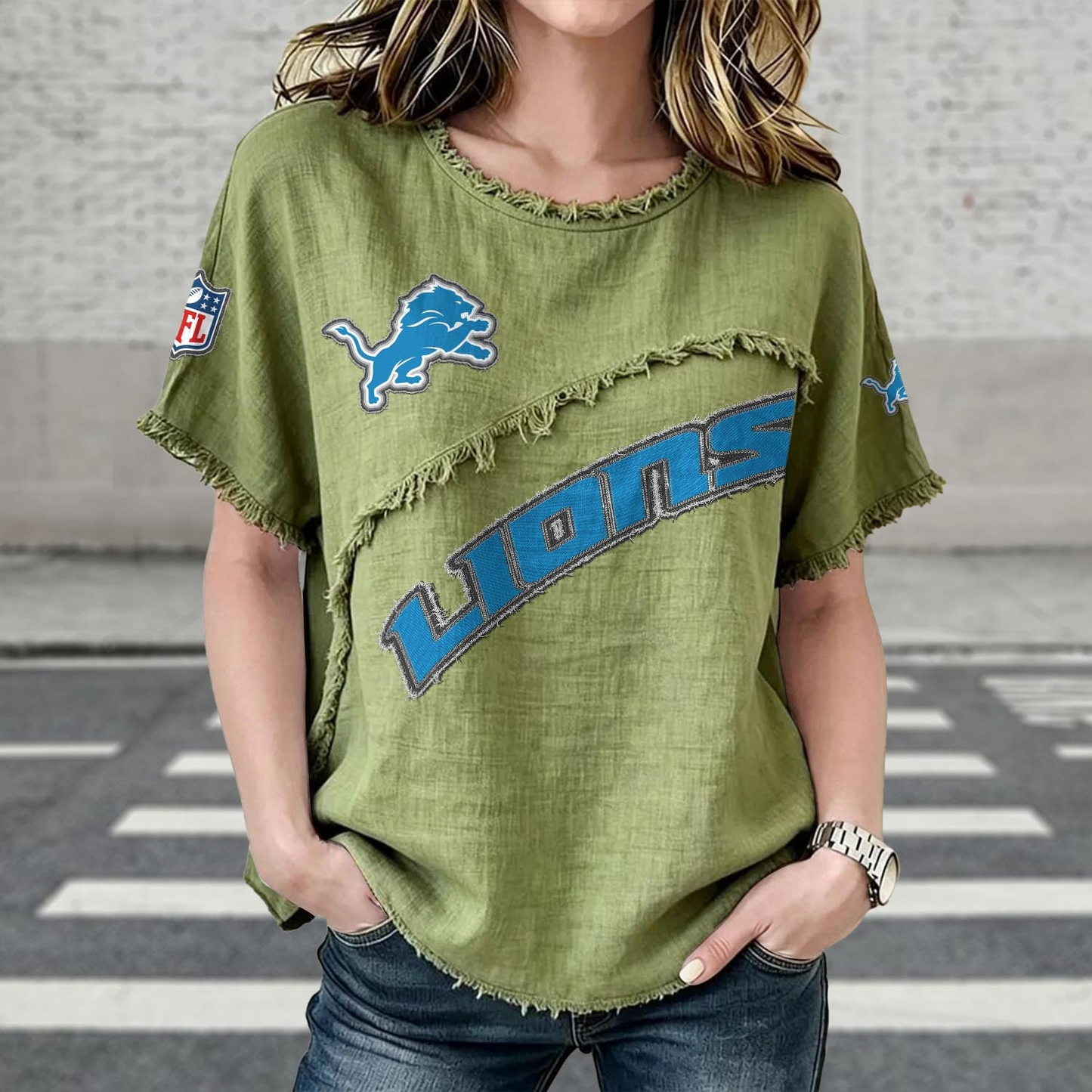 DET x NFL Womenƒ??s Vintage O-Neck 2905 DatND DVT
