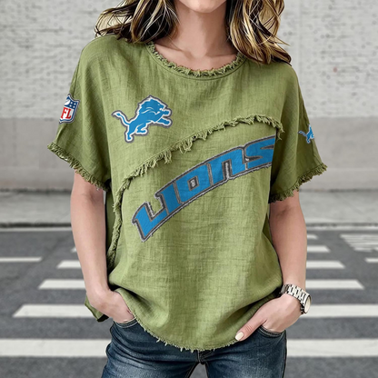 DET x NFL Womenƒ??s Vintage O-Neck 2905 DatND DVT