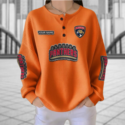 FLA x NHL Personalized Waffle Knit Henley Sweatshirt 2005 DatND DVT