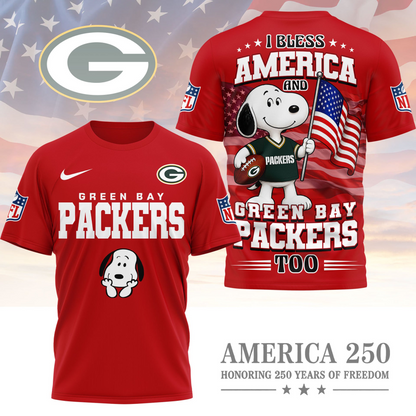 GB Premium NFL Snoopy America 250 3D Shirt 1706