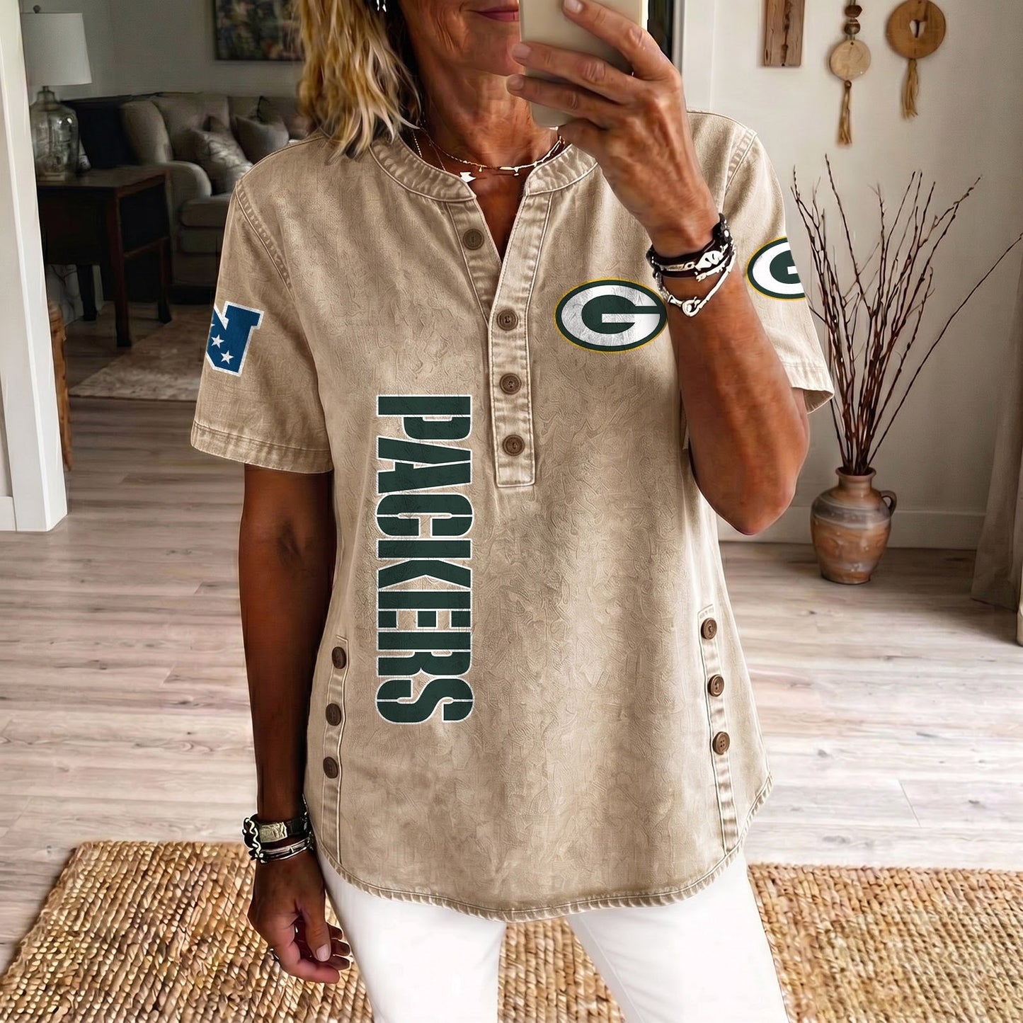 GB x NFL Womenƒ??s Denim Casual Tops DATND LBN 190526