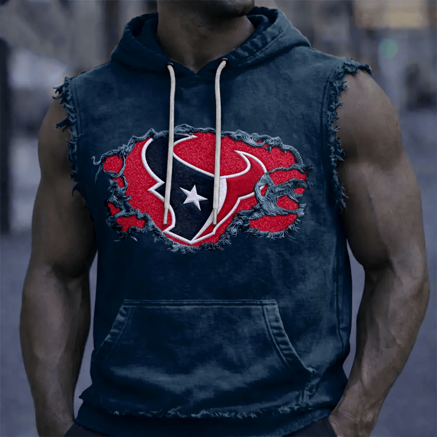 HOU x NFL Menƒ??s Sleeveless Hoodie Tank DATND TANTD 280526