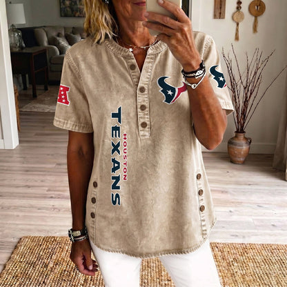 HOU x NFL Womenƒ??s Denim Casual Tops DATND LBN 190526