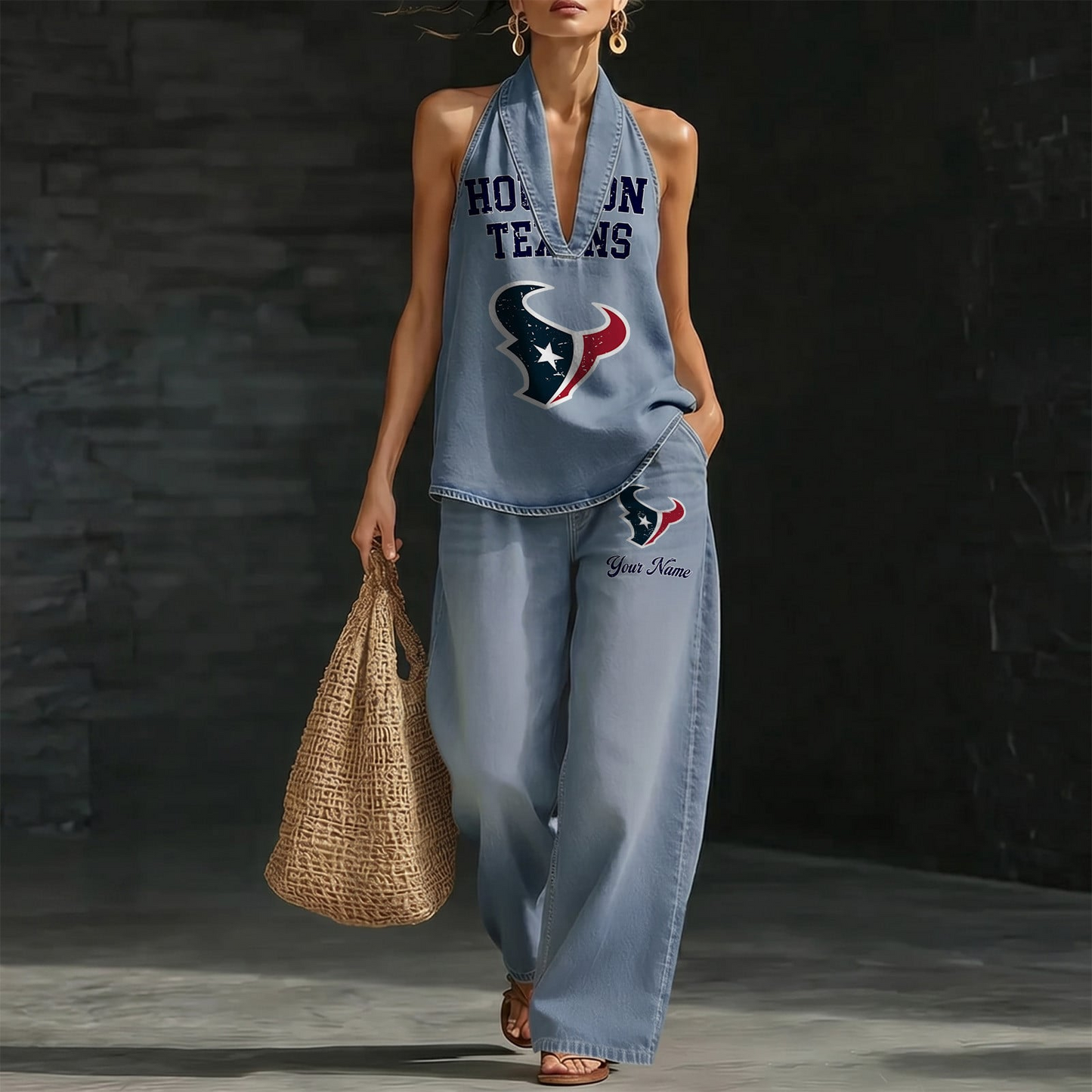 HOU x NFL Women's Vintage Washed Denim Suit DATND TANTD 030626