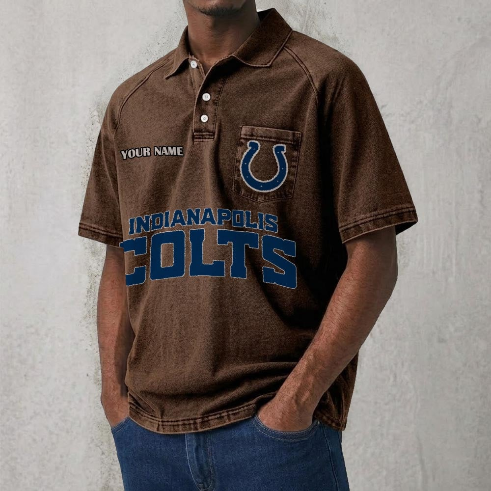 IND x NFL Men's Distressed Turn-Down Collar Polo DATND TANTD 250526
