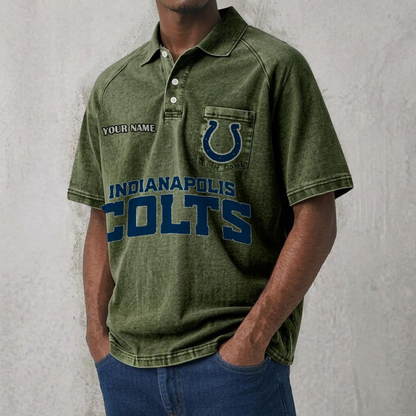 IND x NFL Men's Distressed Turn-Down Collar Polo DATND TANTD 250526