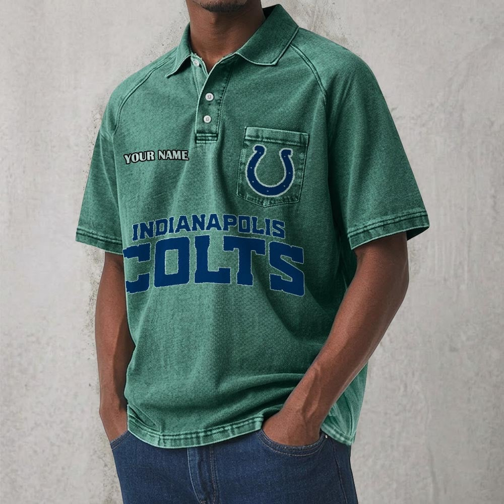 IND x NFL Men's Distressed Turn-Down Collar Polo DATND TANTD 250526