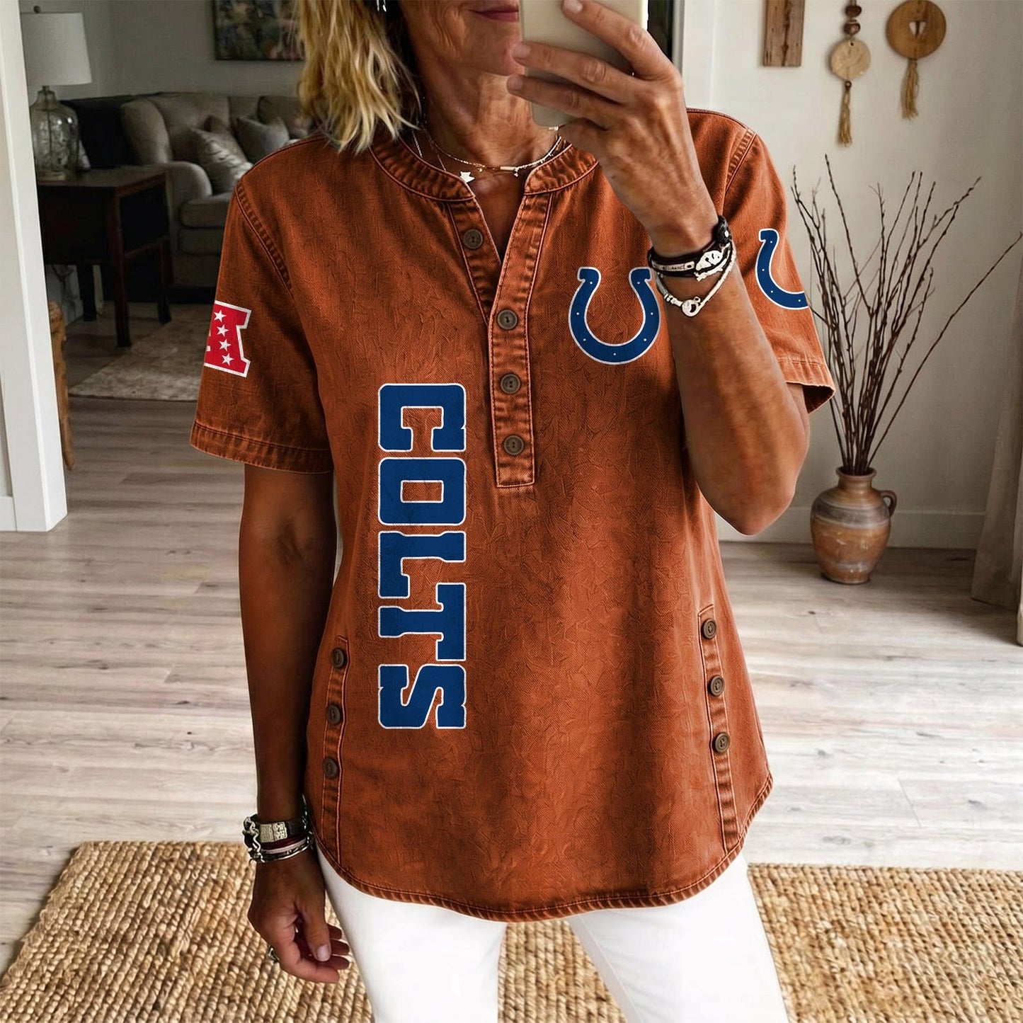 IND x NFL Womenƒ??s Denim Casual Tops DATND LBN 190526