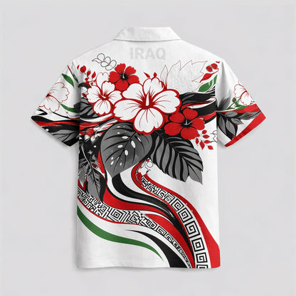 Iraq World Cup 2026 Floral Hawaiian Shirt PVT02 DATND LBN 90526