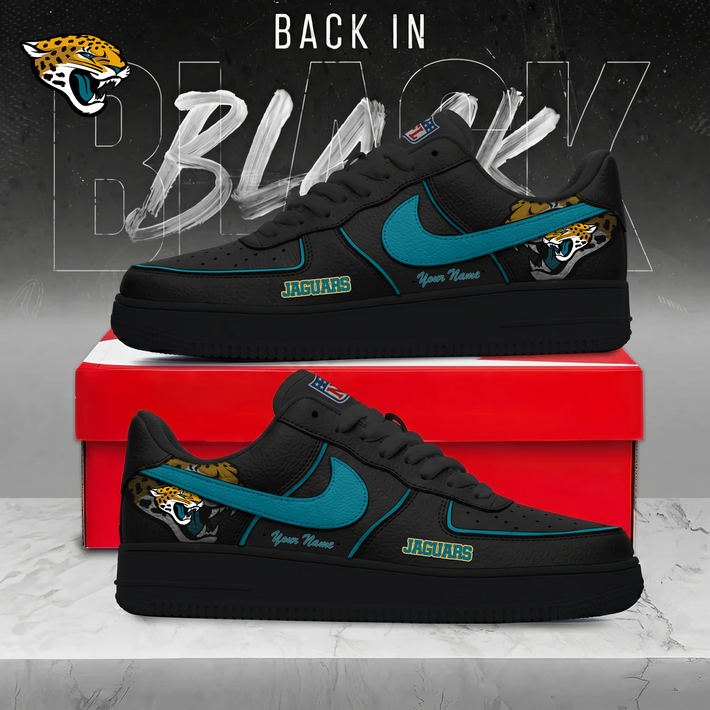 JJ x NFL Back In Black AF1 Sneakers 250626