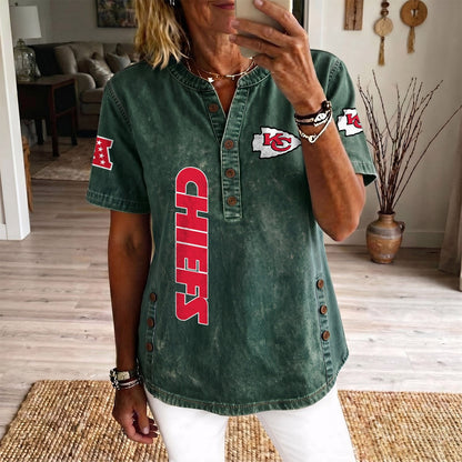 KAN x NFL Womenƒ??s Denim Casual Tops DATND LBN 190526