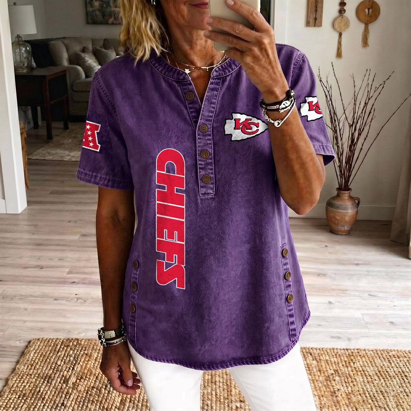 KAN x NFL Womenƒ??s Denim Casual Tops DATND LBN 190526