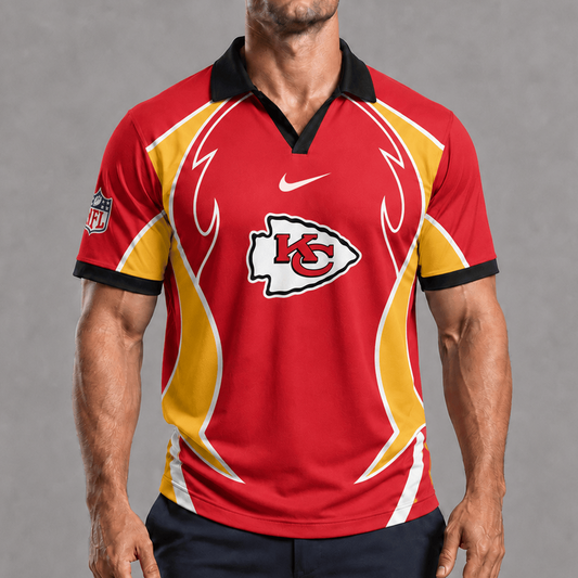 KC x NFL Premium Rugby Polo Shirt 1506