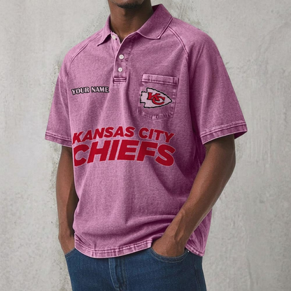 KCC x NFL Men's Distressed Turn-Down Collar Polo DATND TANTD 250526