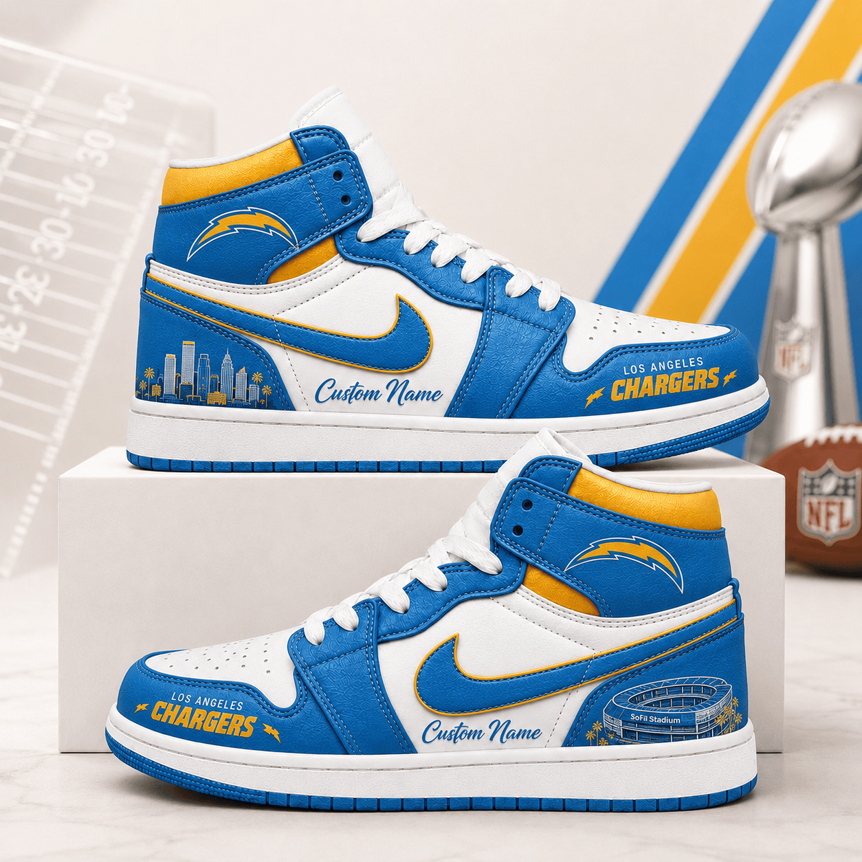 LAC x NFL Luxury Air Jordan 1 Sneakers 230626