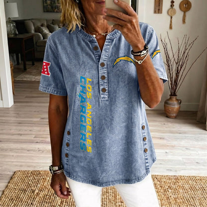 LAC x NFL Womenƒ??s Denim Casual Tops DATND LBN 190526