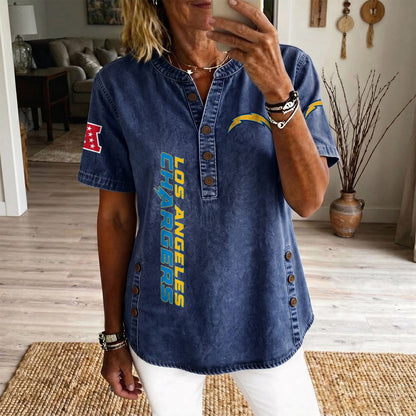 LAC x NFL Womenƒ??s Denim Casual Tops DATND LBN 190526