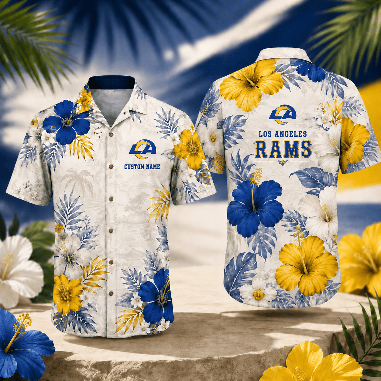 LAR x NFL Tropical Floral Hawaiian Shirt 160626