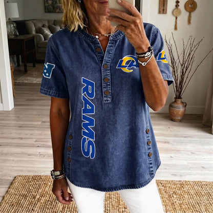 LAR x NFL Womenƒ??s Denim Casual Tops DATND LBN 190526