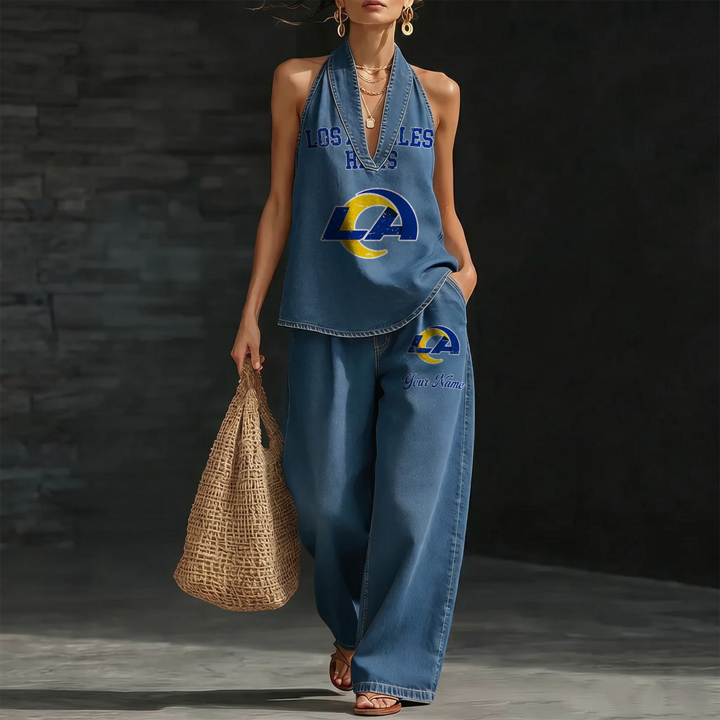 LAR x NFL Women's Vintage Washed Denim Suit DATND TANTD 030626