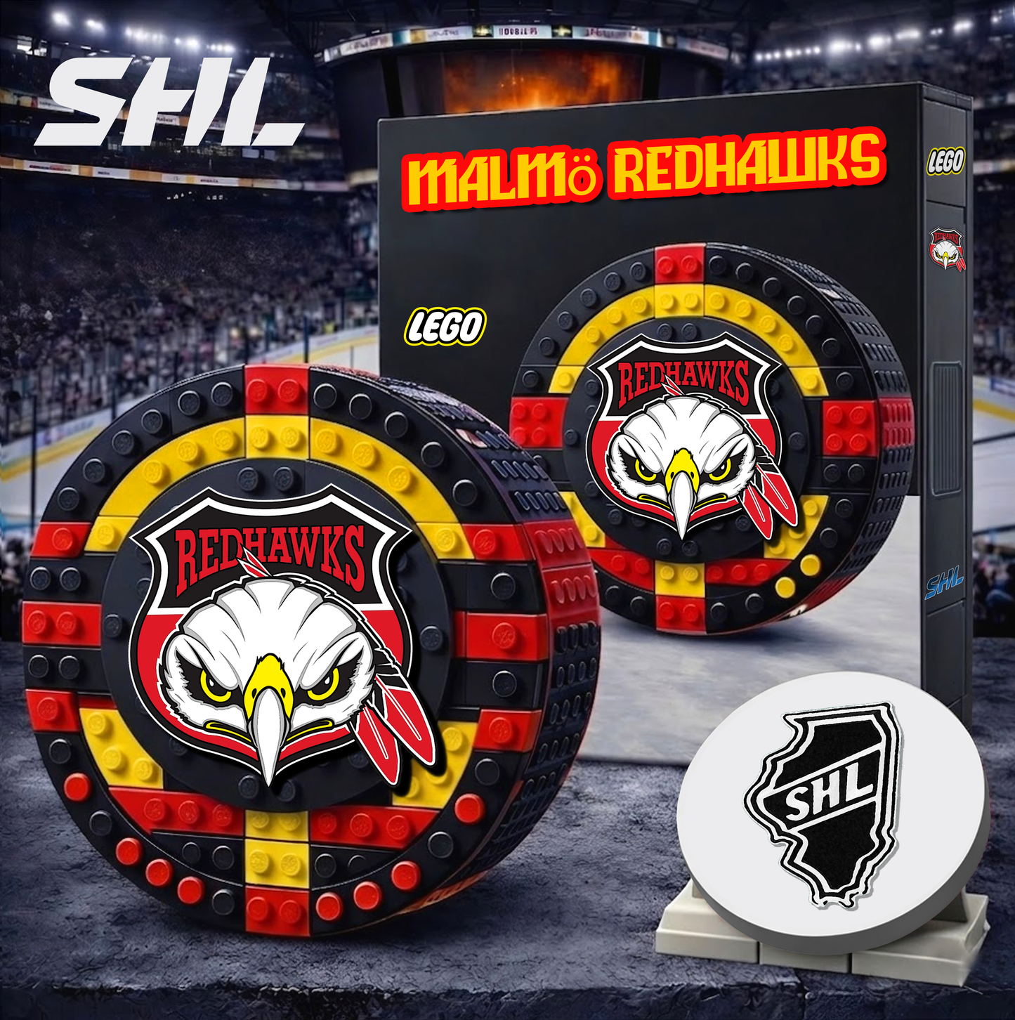 MAL  x SHL Hockey 3D Puck Building Block Set Limited Editions NDT VHM 130426