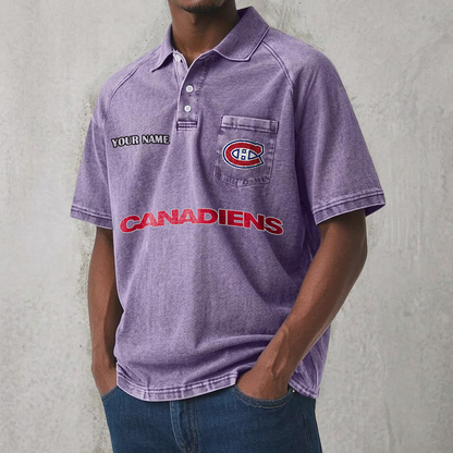 MC x NHL Men's Distressed Turn-Down Collar Polo DATND TANTD 250526