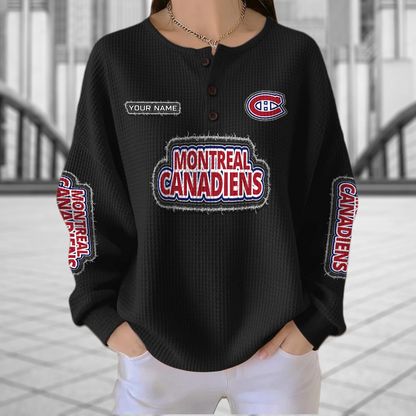 MC x NHL Personalized Waffle Knit Henley Sweatshirt 2005 DatND DVT