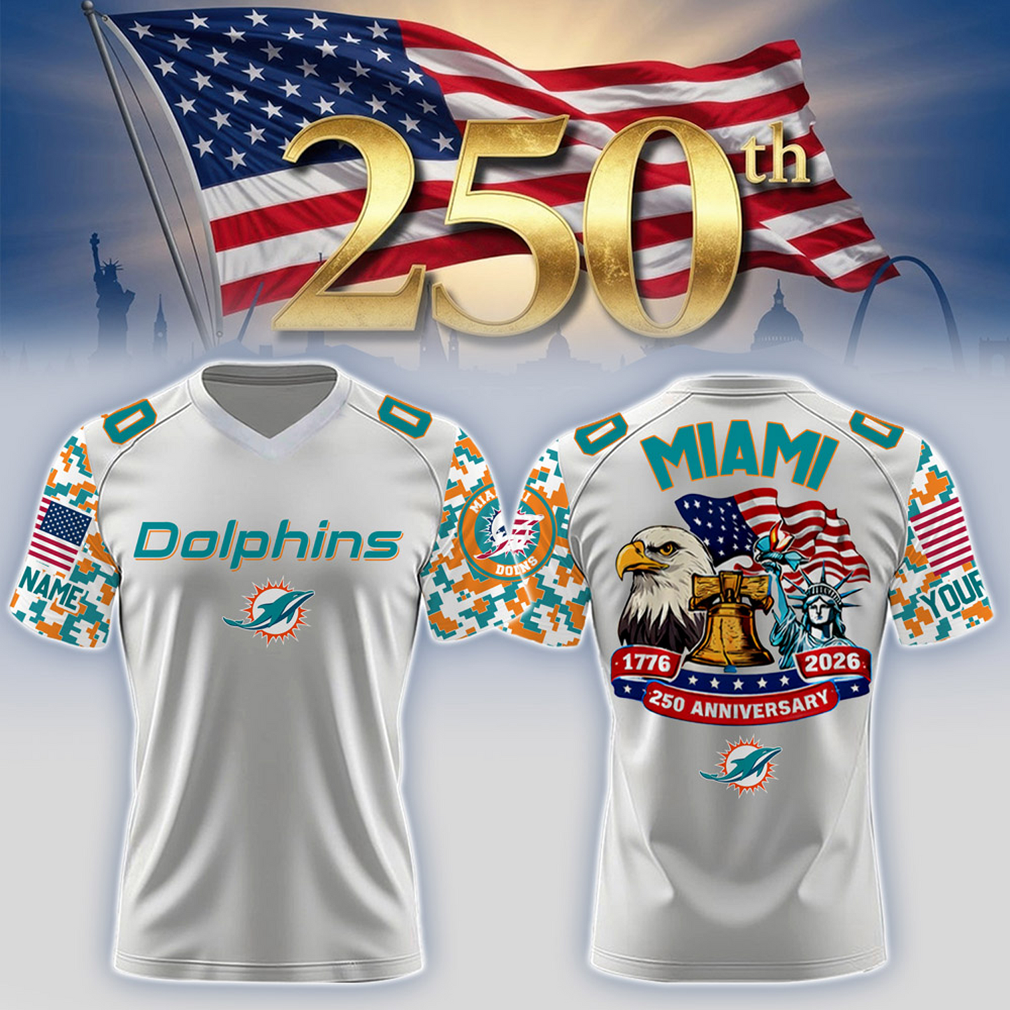 MIA x 250th Years USA Anniversary-V-neck Short Sleeve Jersey DATND TANTD