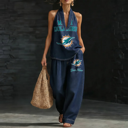 MIA x NFL Women's Vintage Washed Denim Suit DATND TANTD 030626