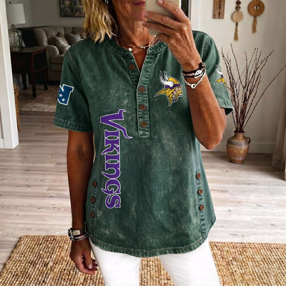 MIN x NFL Womenƒ??s Denim Casual Tops DATND LBN 190526