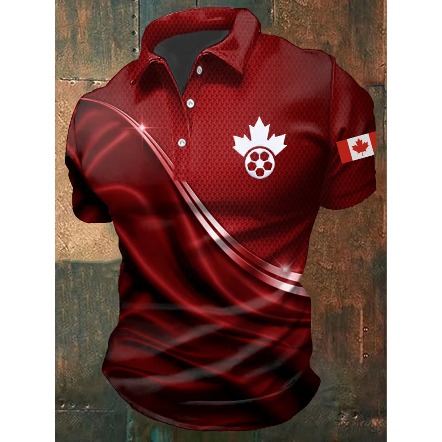 Men's Canada Soccer Print Casual Polo Shirt V1 DATND TANTD 050626