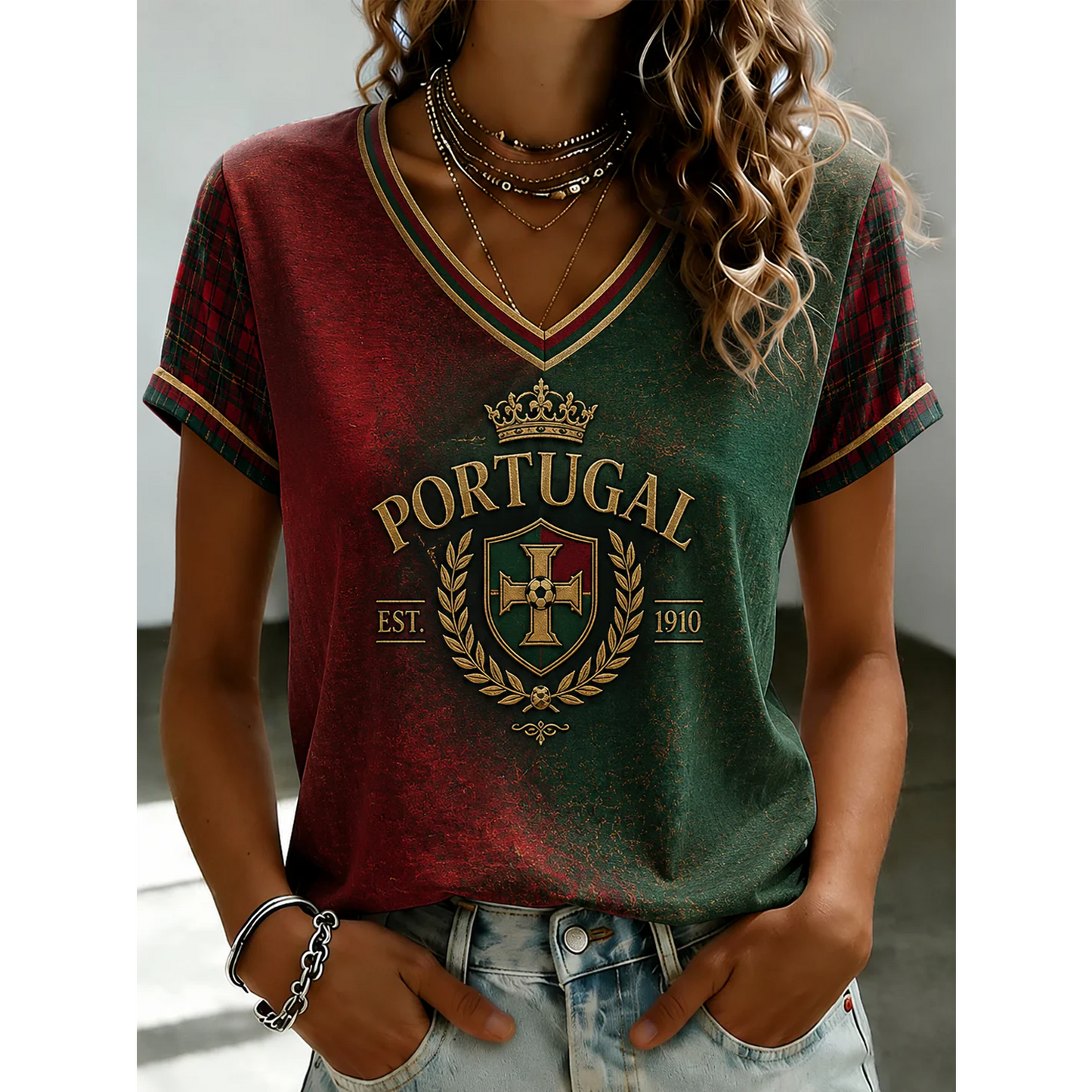 Men's Portugal Football 3D Shirt V7 DATND TANTD 050626