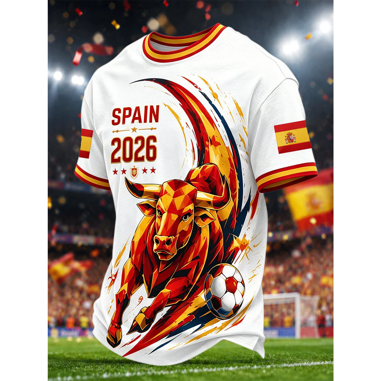Men's Spanish Football Print Casual Shirt V25 DATND TANTD 050626