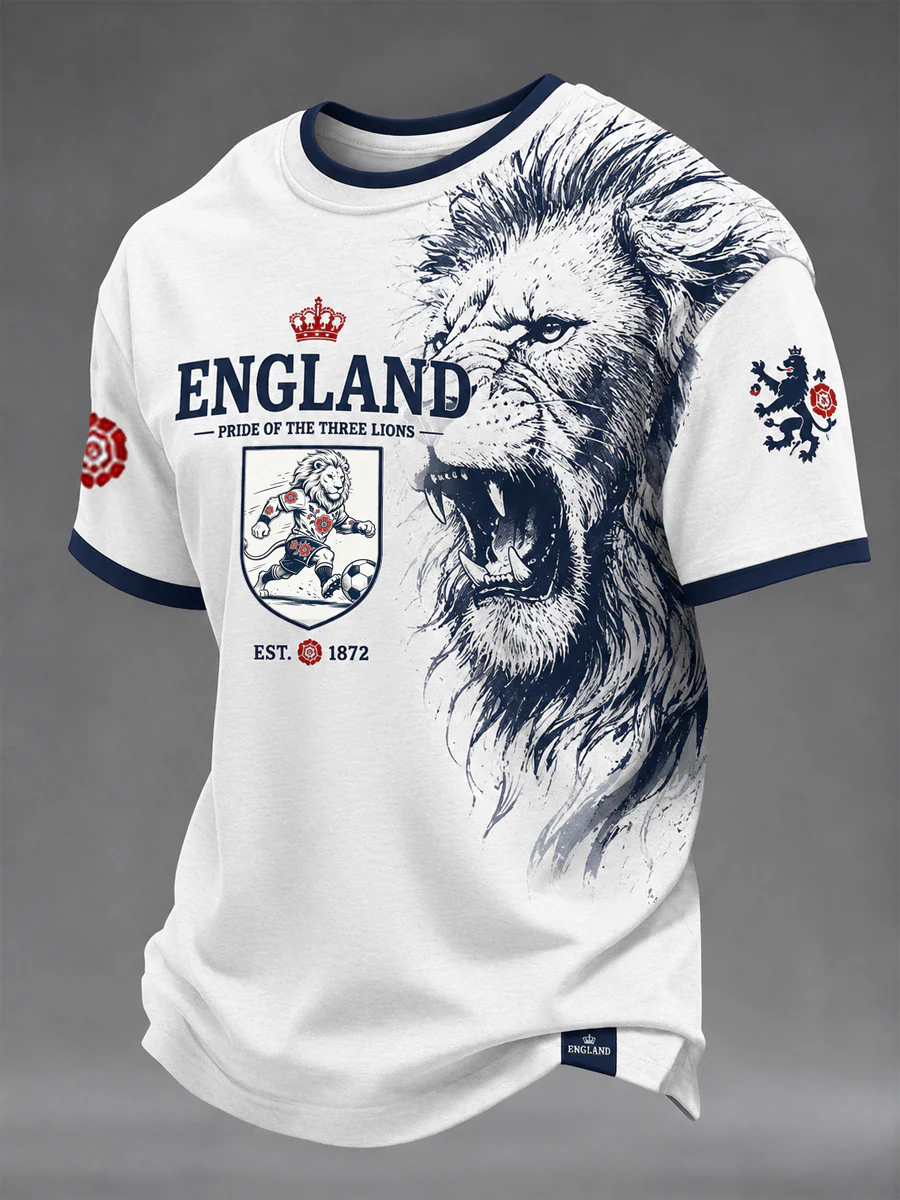 Men's UK Football Lover England Printed Shirt DatND TanND